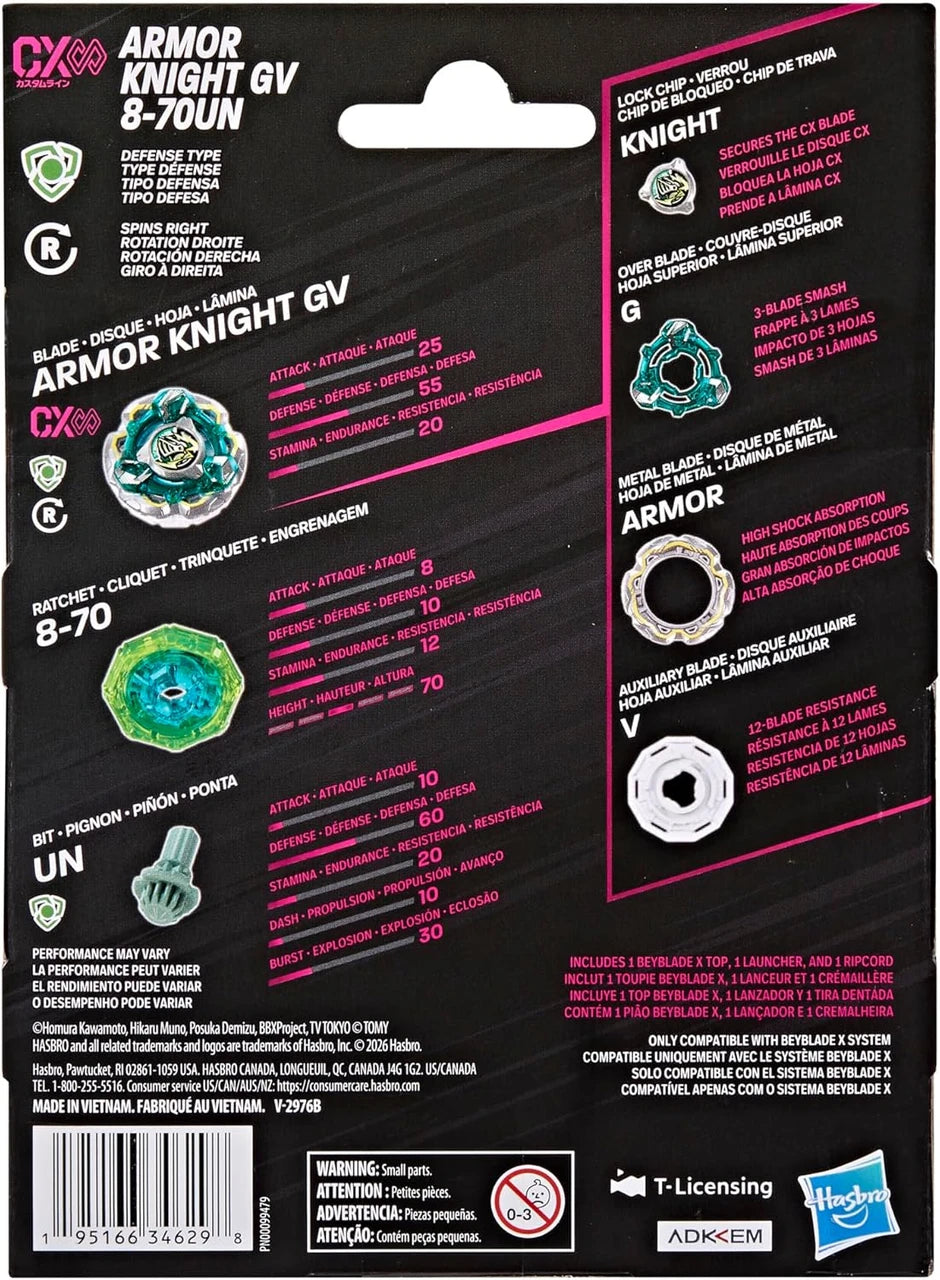 Beyblade X Armor Knight GV 8-70UN CX Starter Pack