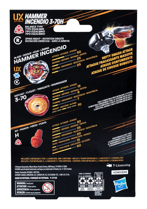 Beyblade x Hammer Incendio 3-70H UX Starter Pack