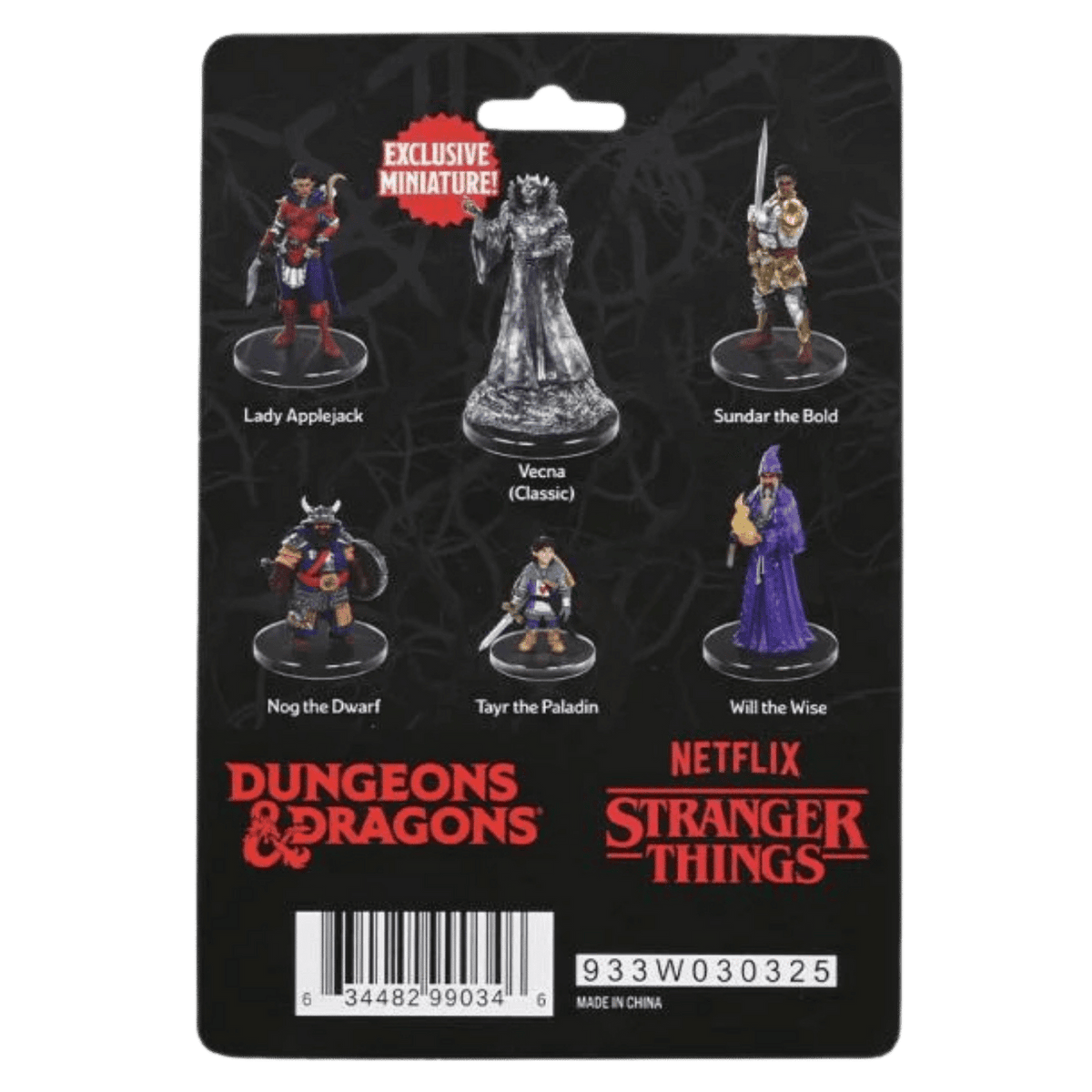 Set di 6 miniature pre-dipinte D&D Stranger Things Heroes of Hellfire prodotte da WizKids, inclusi Will the Wise e Vecna.