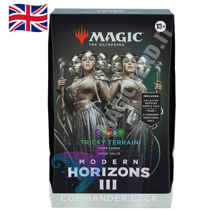 Magic Modern Horizons 3 Commander deck Tricky Terrain ENG