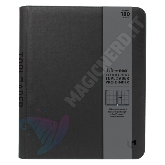 Album 9 Tasche Con Zip Premium Per Toploader Ultra Pro Nero