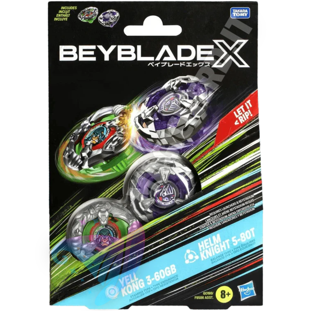Beyblade X Yell Kong 3-60GB & Helm Knight 5-80T - Dual Pack