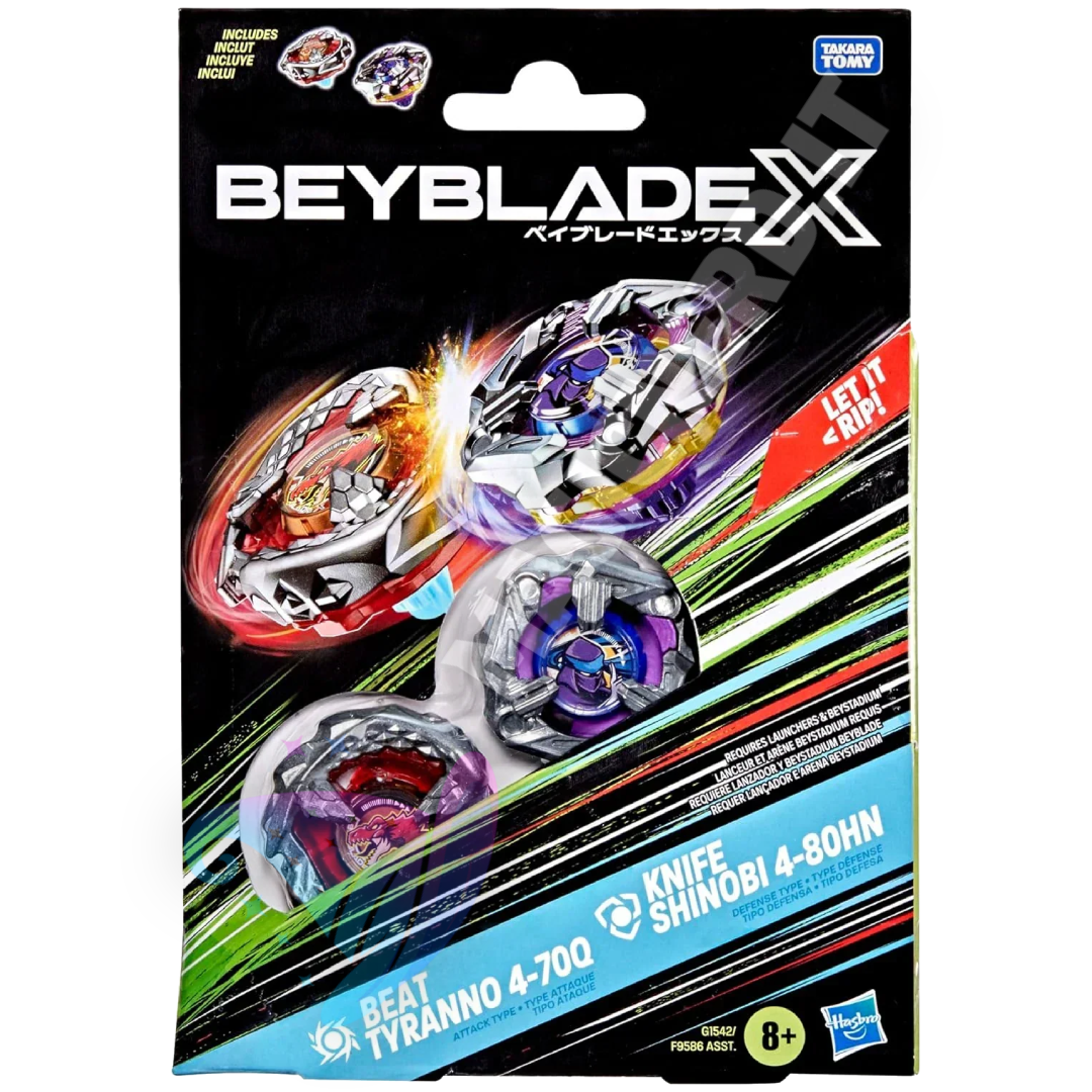 Beyblade X: Beat Tyranno 4-70Q & Knife Shinobi Dual Pack