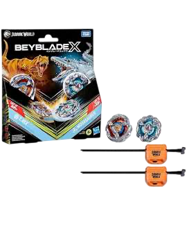 Beyblade X Jurassic World T-Rex Mosasaurus Multipack | 2 Trottole & 2 Lanciatori