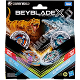 Beyblade X Jurassic World T-Rex Mosasaurus Multipack | 2 Trottole & 2 Lanciatori