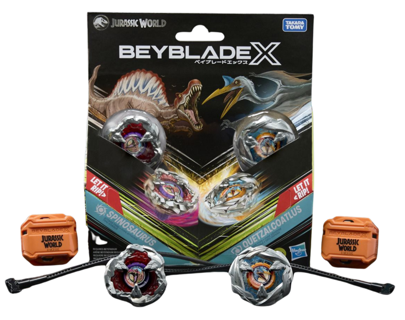 Beyblade X Jurassic World Spinosaurus Quetzalcoatlus Multipack | 2 Trottole & 2 Lanciatori