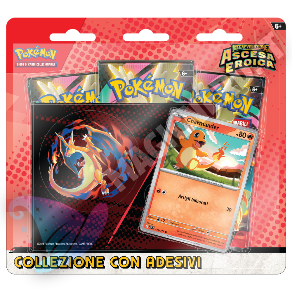 Collezione Con Adesivi Ascesa Eroica Charmander 3 Bustine (ITA)