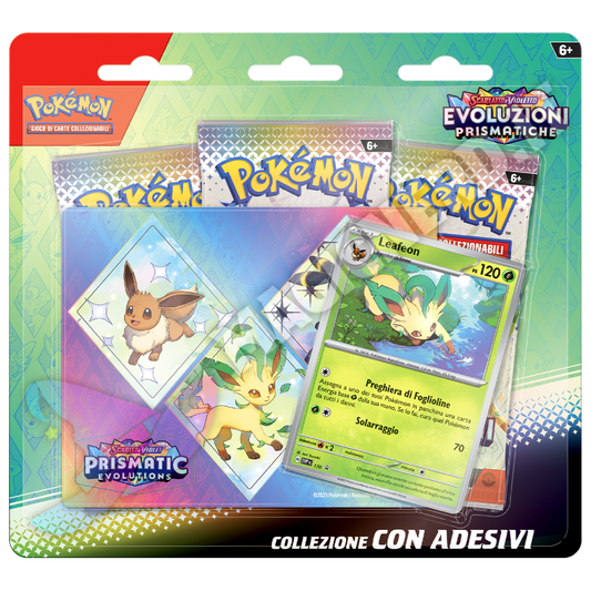 Evoluzioni Prismatiche - Blister 3 Bustine Con Adesivi Leafeon (ITA)